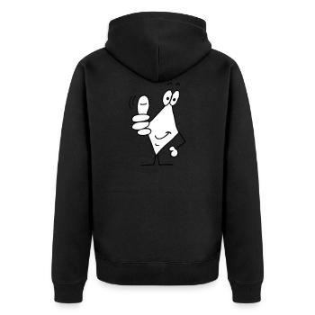 pouces vers le haut - Veste à capuche bio Premium Unisexe - noir - Dos - Nico (187cm)