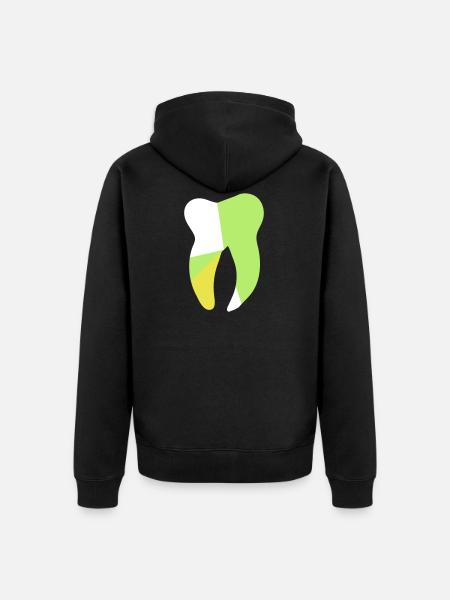 tooth graphic - Unisex Premium Organic Zip Hoodie - black