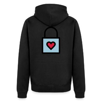 Cadenas, serrure d'amour - Veste à capuche bio Premium Unisexe - noir - Dos - Nico (187cm)