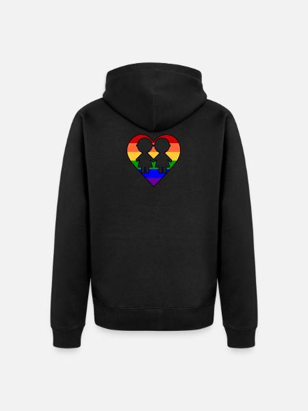 Women's heart - Unisex Premium Organic Zip Hoodie - black