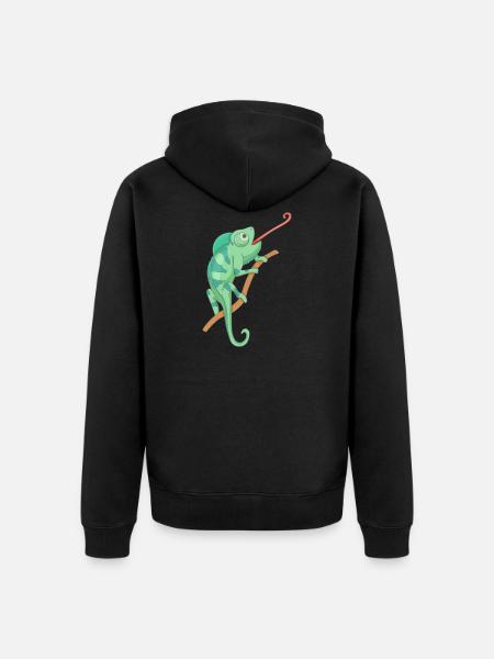Caméléon vert - Veste à capuche bio Premium Unisexe - noir