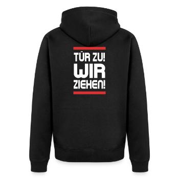Mdma Drogen Spruch Lustig Speed Pepp Koks Kokain - Unisex Premium Bio Zip Hoodie - Schwarz - Hinten - Nico (187cm)