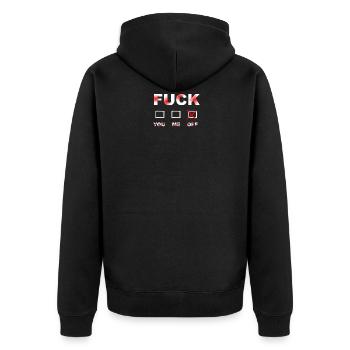 FUCK OFF rouge / blanc - Veste à capuche bio Premium Unisexe - noir - Dos - Nico (187cm)