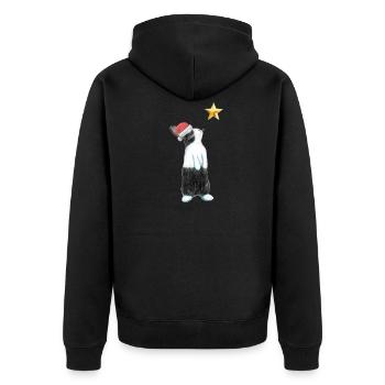 Noël , lapin, étoiles, drôle, Père Noël - Veste à capuche bio Premium Unisexe - noir - Dos - Nico (187cm)
