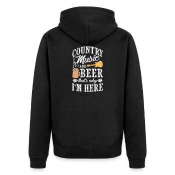 Country Music and Beer - C'est pour ça que je suis ici - Veste à capuche bio Premium Unisexe - noir - Dos - Nico (187cm)
