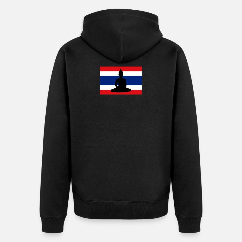 Drapeau thaïlandais Bouddha - Veste à capuche bio Premium Unisexe - noir