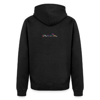 Thailand - Thai Schrift Farbig - Unisex Premium Bio Zip Hoodie - Schwarz - Hinten - Nico (187cm)