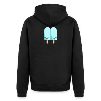 Popsicle bleu clair Kawaii - Veste à capuche bio Premium Unisexe - noir - Dos - Nico (187cm)