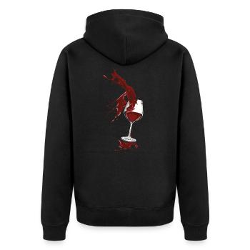 Verre à vin vin rouge boire du vin fête alcool - Veste à capuche bio Premium Unisexe - noir - Dos - Nico (187cm)