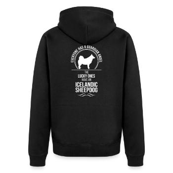 ICELANDIC SHEEPDOG Guardian Angel Chien Wilsigns - Veste à capuche bio Premium Unisexe - noir - Dos - Nico (187cm)
