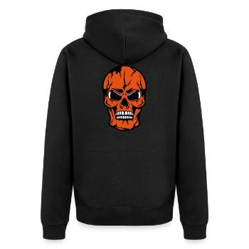 Todeskopf crane halloween - Unisex Premium Bio Zip Hoodie - Schwarz - Hinten - Nico (187cm)