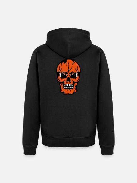 skull skull halloween - Unisex Premium Organic Zip Hoodie - black