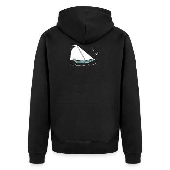 sailing - Unisex Premium Bio Zip Hoodie - Schwarz - Hinten - Nico (187cm)