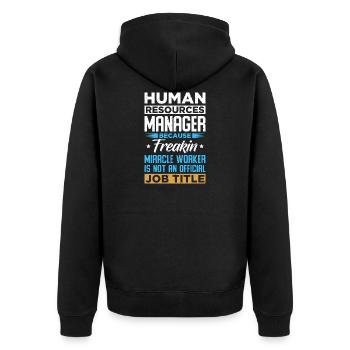 Responsable des ressources humaines - Veste à capuche bio Premium Unisexe - noir - Dos - Nico (187cm)