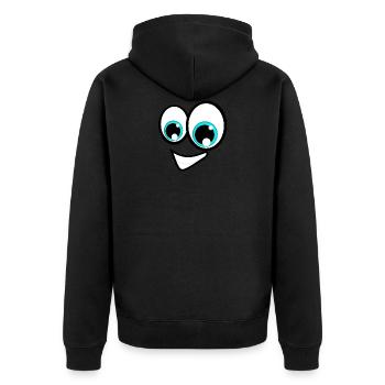 Yeux de dessin animé de visage - Veste à capuche bio Premium Unisexe - noir - Dos - Nico (187cm)