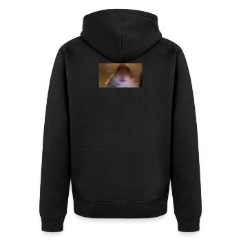 meme hamster - Unisex Premium Bio Zip Hoodie - Schwarz - Hinten - Nico (187cm)