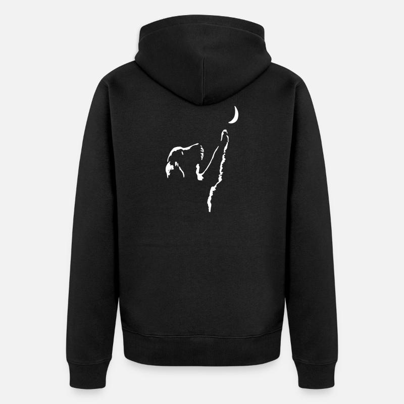Chien avec lune - Veste à capuche bio Premium Unisexe - noir
