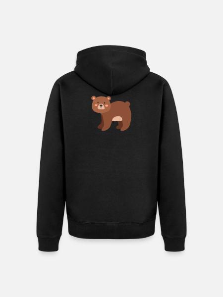 bear - Unisex Premium Organic Zip Hoodie - black