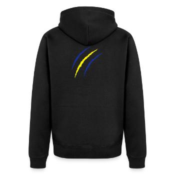 krallen schweden - Unisex Premium Bio Zip Hoodie - Schwarz - Hinten - Nico (187cm)