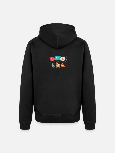 christmas dog team - Unisex Premium Organic Zip Hoodie - black