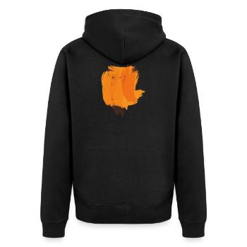 Paint blob splash painter gift colorful orange - Unisex Premium Organic Zip Hoodie - black - Back - Nico (187cm)