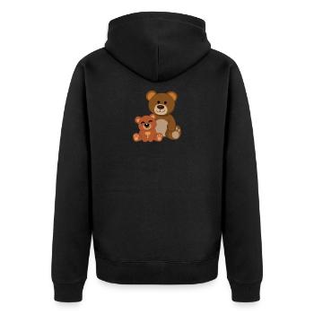 Teddy Teddy Bear Bear Teddy Bear Teddy Bear Comic - Unisex Premium Organic Zip Hoodie - black - Back - Nico (187cm)