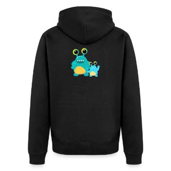 petit monstre d’Halloween frère et sœur - Veste à capuche bio Premium Unisexe - noir - Dos - Nico (187cm)
