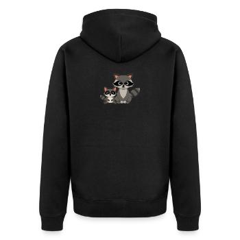 Raton laveur raton laveur animal doux - Veste à capuche bio Premium Unisexe - noir - Dos - Nico (187cm)
