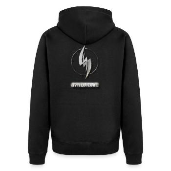 Dj Syndrome Collection - Unisex Premium Organic Zip Hoodie - black - Back - Nico (187cm)