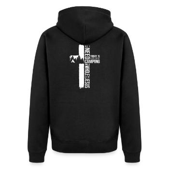 Camping Bible Versets Psaumes Croix Tentes Feu de camp - Veste à capuche bio Premium Unisexe - noir - Dos - Nico (187cm)