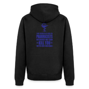 Pharmacists Pharmacy Gift - Unisex Premium Organic Zip Hoodie - black - Back - Nico (187cm)