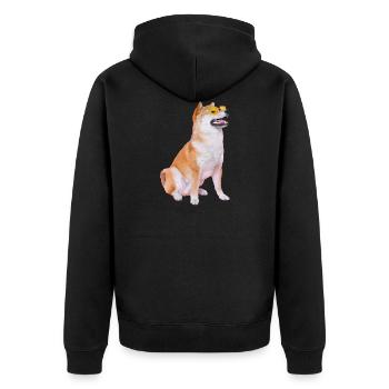 Sunglasses Shiba - Unisex Premium Bio Zip Hoodie - Schwarz - Hinten - Nico (187cm)