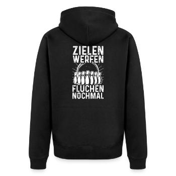 Coole Frauen Gehen Kegeln Spruch Kegelclub - Unisex Premium Bio Zip Hoodie - Schwarz - Hinten - Nico (187cm)