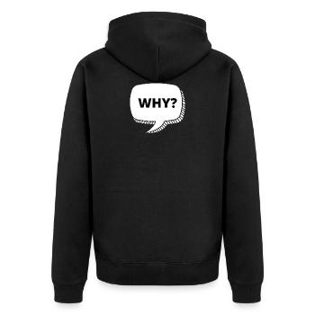 Why Bubble Text - Unisex Premium Organic Zip Hoodie - black - Back - Nico (187cm)