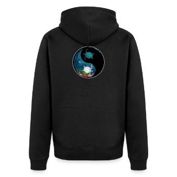 Turtle Ying Yan Nature Lover Gift - Unisex Premium Organic Zip Hoodie - black - Back - Nico (187cm)