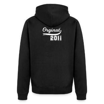 Vintage Original Since 2011 Anniversaire Retro - Veste à capuche bio Premium Unisexe - noir - Dos - Nico (187cm)