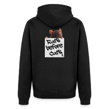 Rat - Rats avant les chats - Veste à capuche bio Premium Unisexe - noir - Dos - Nico (187cm)