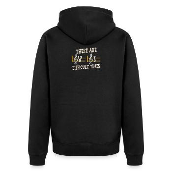 Ce sont des temps difficiles pour les musiciens musicaux - Veste à capuche bio Premium Unisexe - noir - Dos - Nico (187cm)