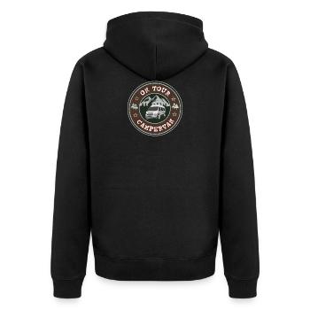 Campervan on Tour Van Campingbus Vanlifer - Unisex Premium Bio Zip Hoodie - Schwarz - Hinten - Nico (187cm)