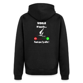 Voile - voile m'appelle - Veste à capuche bio Premium Unisexe - noir - Dos - Nico (187cm)