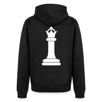 Reine de la pièce d’échecs - Veste à capuche bio Premium Unisexe - noir - Dos - Nico (187cm)