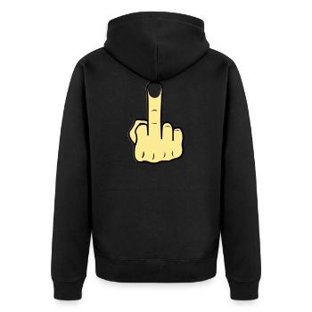 Doigt du milieu - Veste à capuche bio Premium Unisexe - noir - Dos - Nico (187cm)