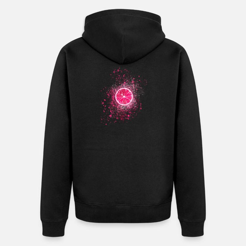 citron, rose, graffiti, pop-art - Veste à capuche bio Premium Unisexe - noir
