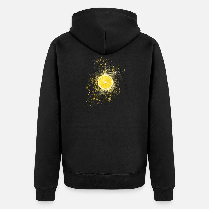 citron, jaune, graffiti, spray, peinture - Veste à capuche bio Premium Unisexe - noir