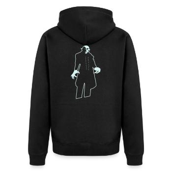 Vampir - Unisex Premium Bio Zip Hoodie - Schwarz - Hinten - Nico (187cm)