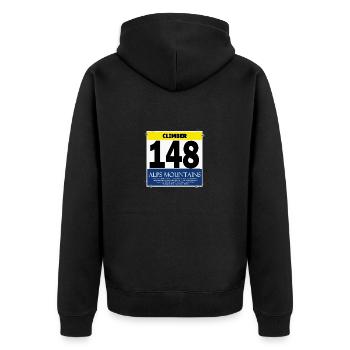 Rennrad Startnummer - Road Race Number - Unisex Premium Organic Zip Hoodie - black - Back - Nico (187cm)