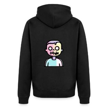 Zombie Halloween Comic - Unisex Premium Bio Zip Hoodie - Schwarz - Hinten - Nico (187cm)