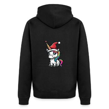 Noël licorne - Veste à capuche bio Premium Unisexe - noir - Dos - Nico (187cm)