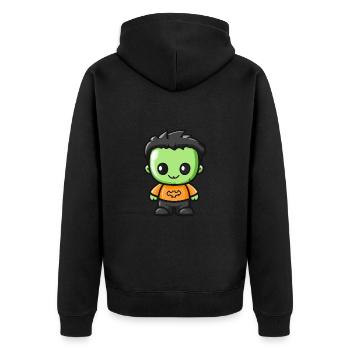 Zombie Halloween Dessin animé - Veste à capuche bio Premium Unisexe - noir - Dos - Nico (187cm)