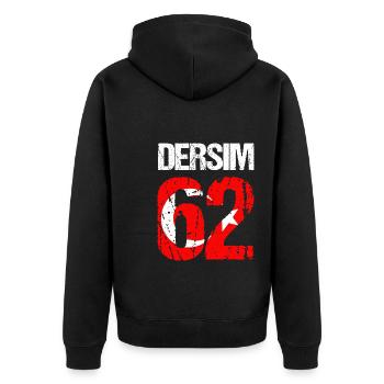 62 Dersim Türkei Hozat Türkiye Tunceli Pertek - Unisex Premium Bio Zip Hoodie - Schwarz - Hinten - Nico (187cm)